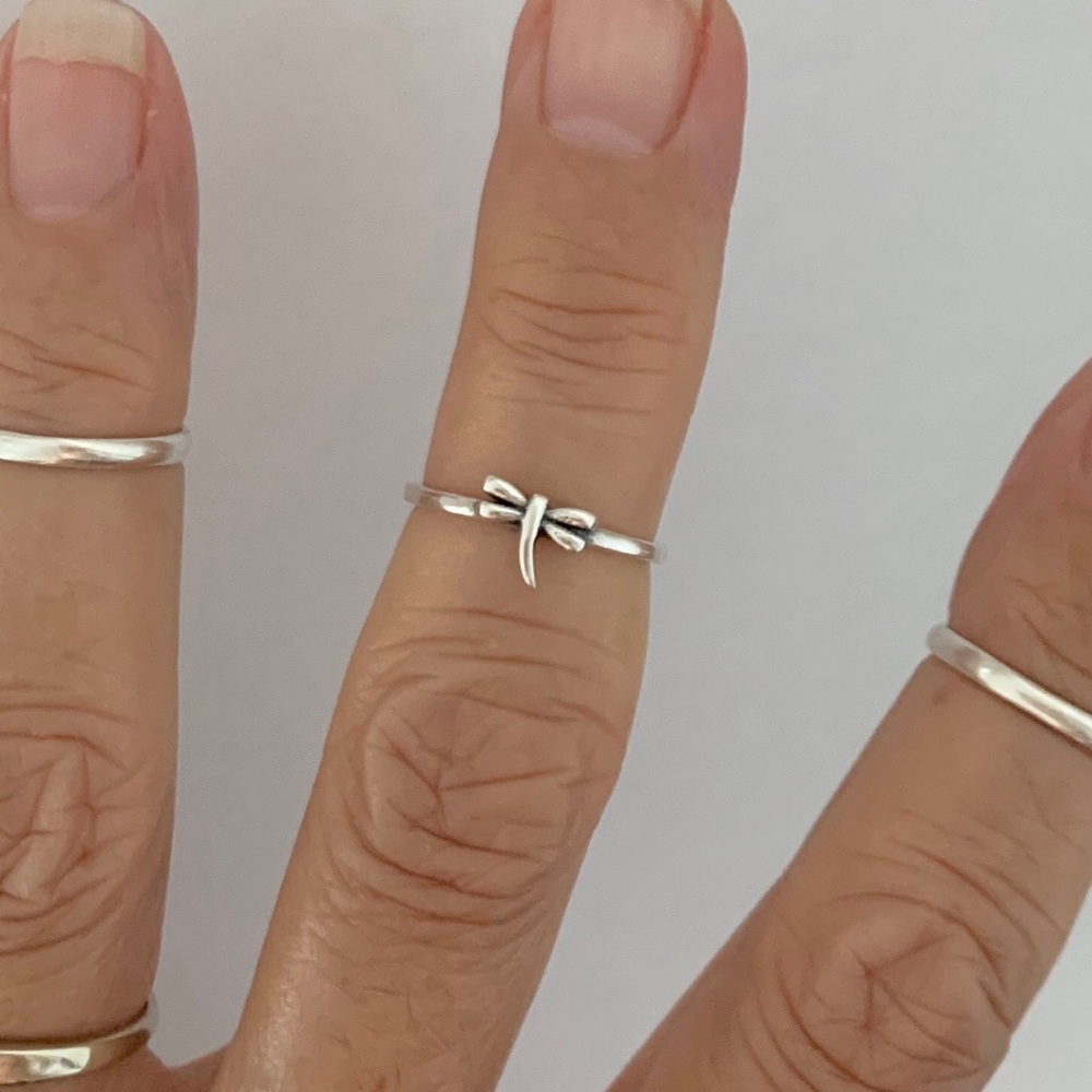 Sterling Silver Tiny Dragonfly Toe Ring - image 6